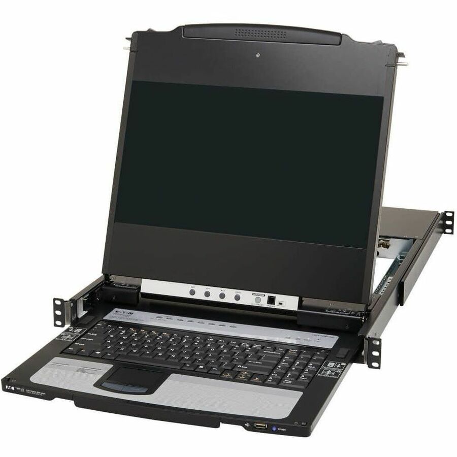 Eaton Tripp Lite Series 8-Port NetDirector DisplayPort KVM Switch Console with 17 in. LCD, Dual Rail, 1U Rack-Mount, TAA — B030-DP08-17D