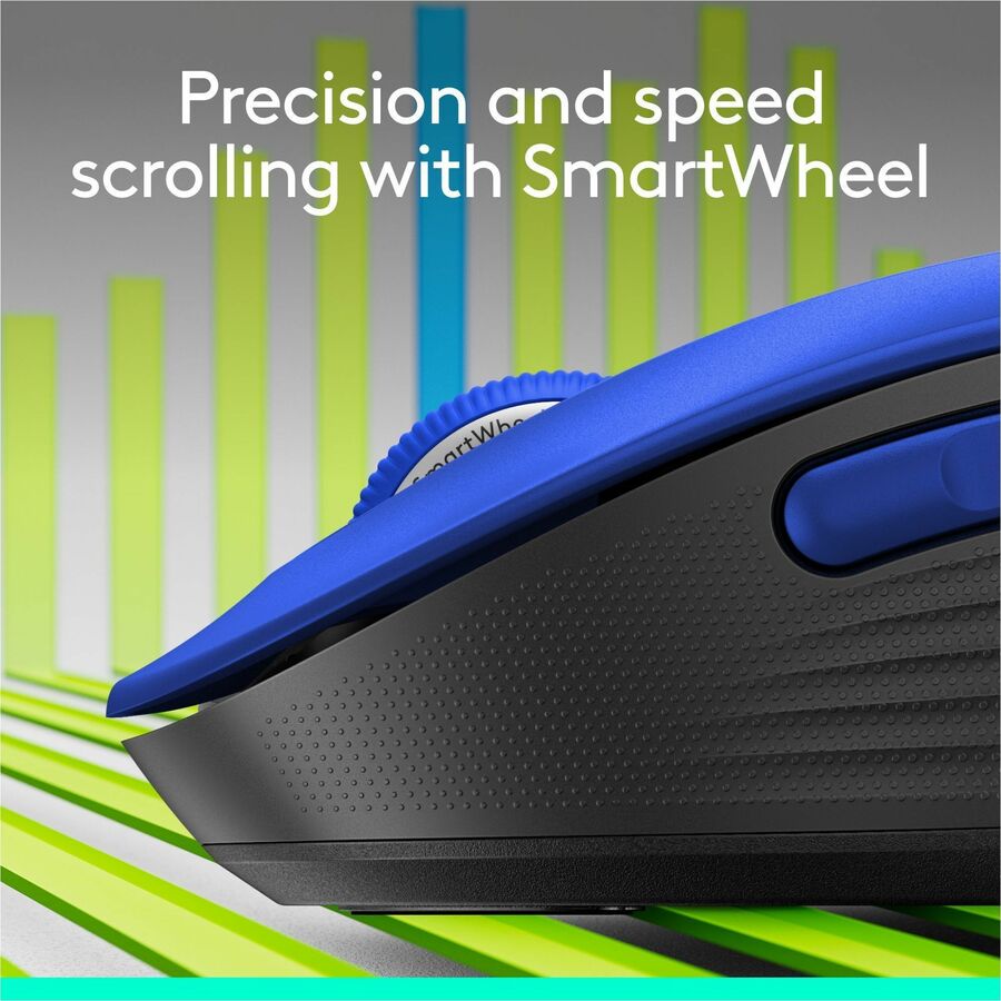 Logitech Signature M650 L Full Size Wireless Mouse - For Large Sized Hands, 2-Year Battery, Silent Clicks, Blue — 910-006232