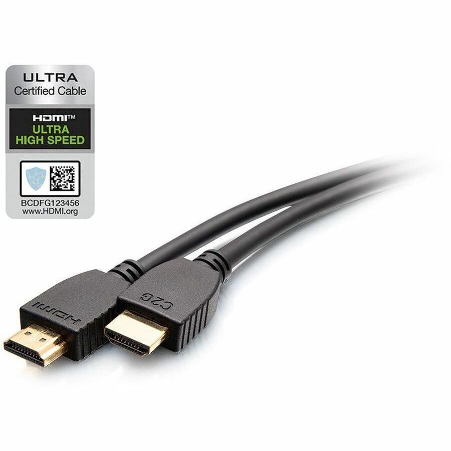 C2G 3ft Plus Series Ultra High Speed HDMI™ Cable with Ethernet - In-Wall CL2 Rated - 8K 60Hz - M/M - Black — C2G10410