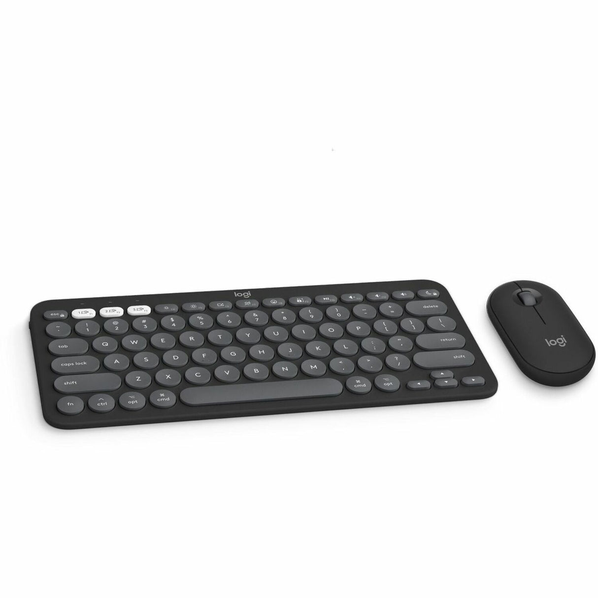 Logitech Pebble 2 Combo for Mac, Wireless Keyboard and Mouse, Slim, Quiet and Portable, Customizable, Tonal Graphite — 920-012200