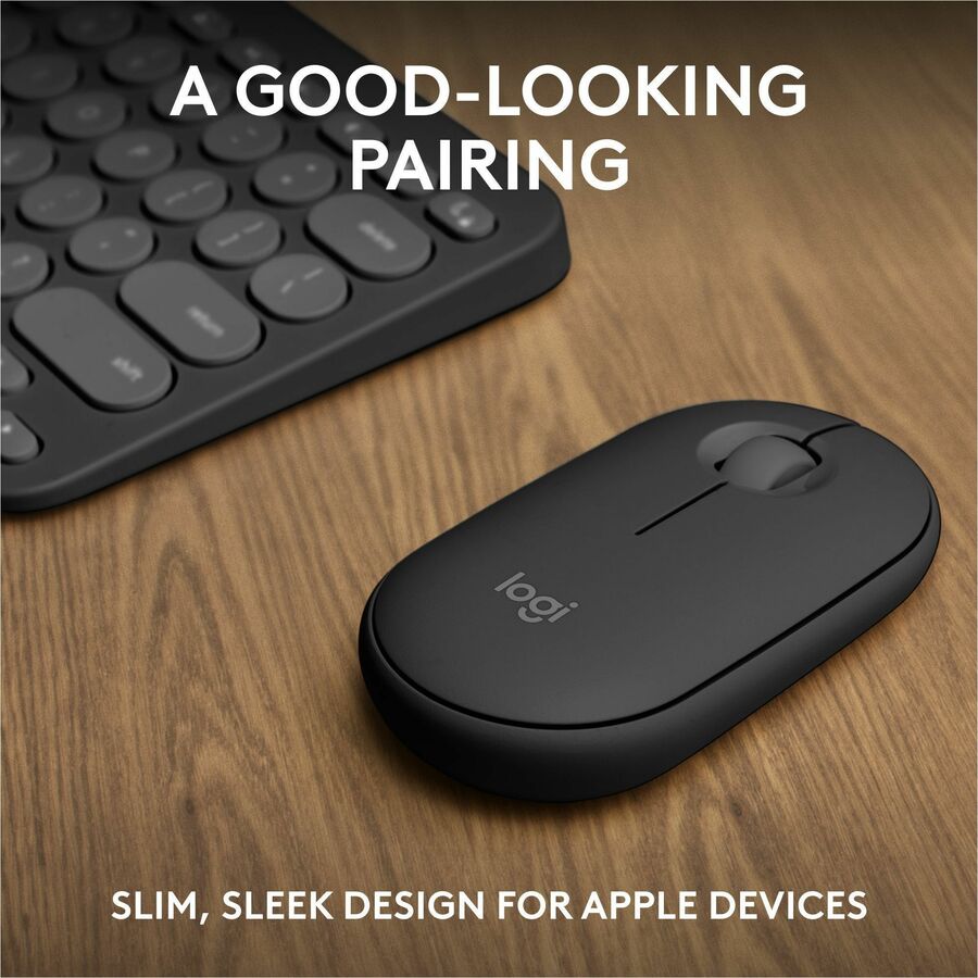 Logitech Pebble 2 Combo for Mac, Wireless Keyboard and Mouse, Slim, Quiet and Portable, Customizable, Tonal Graphite — 920-012200
