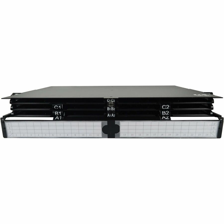 Eaton Tripp Lite Series High-Density Panel Fiber Splice Enclosure - 6 Splicing Cassettes, 144 LC/UPC SM 0.9 mm, 1.5 m Pigtail, 1U Rack — N600P-144U-6
