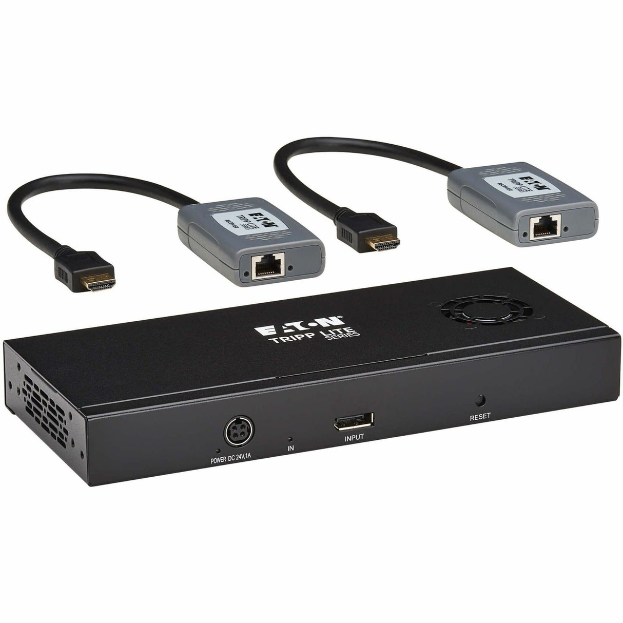 Eaton Tripp Lite Series 2-Port DisplayPort to HDMI Splitter/Extender Kit over Cat6, MST Hub, 8K/4K 60 Hz, DP 1.4, Up to 230 ft. (70 m), TAA — B156E-002-H8K-K