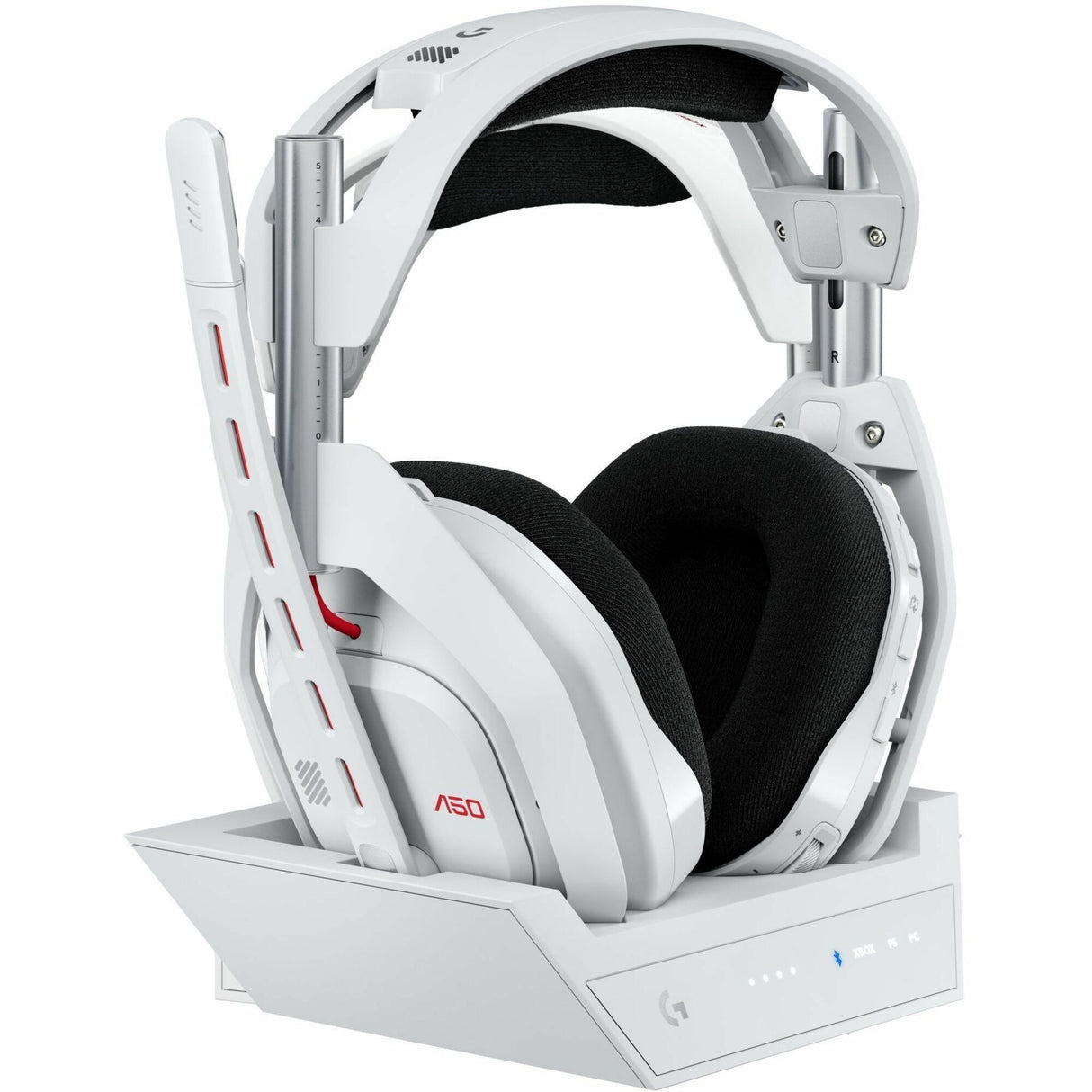Logitech G Astro A50 LIGHTSPEED Wireless Gaming Headset + Base Station (Gen 5), PRO-G GRAPHENE, 3-System Switching, USB-C to Xbox, PS5, PC/Mac or Nintendo Switch, Bluetooth - White — 939-002229