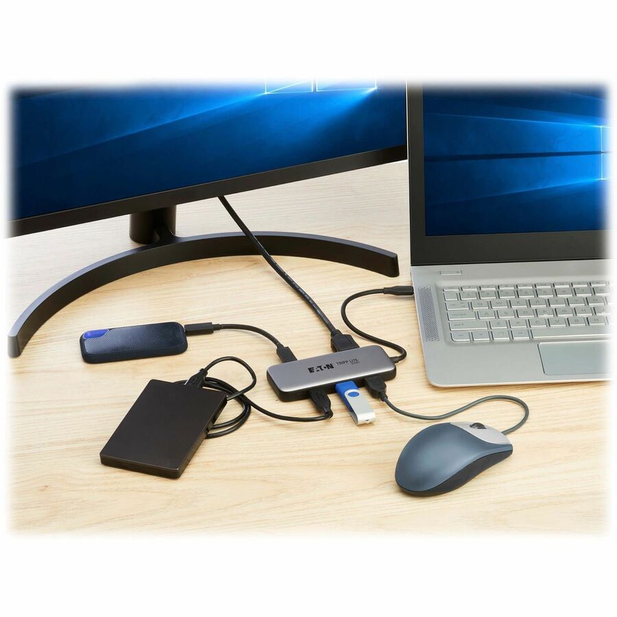 Eaton Tripp Lite Series USB-C Multiport Adapter - 4K 60 Hz HDMI, USB 3.2 Gen 2 Hub Ports, 100W PD Charging, HDR, HDCP 2.2 — U444-06N-H4U3CS