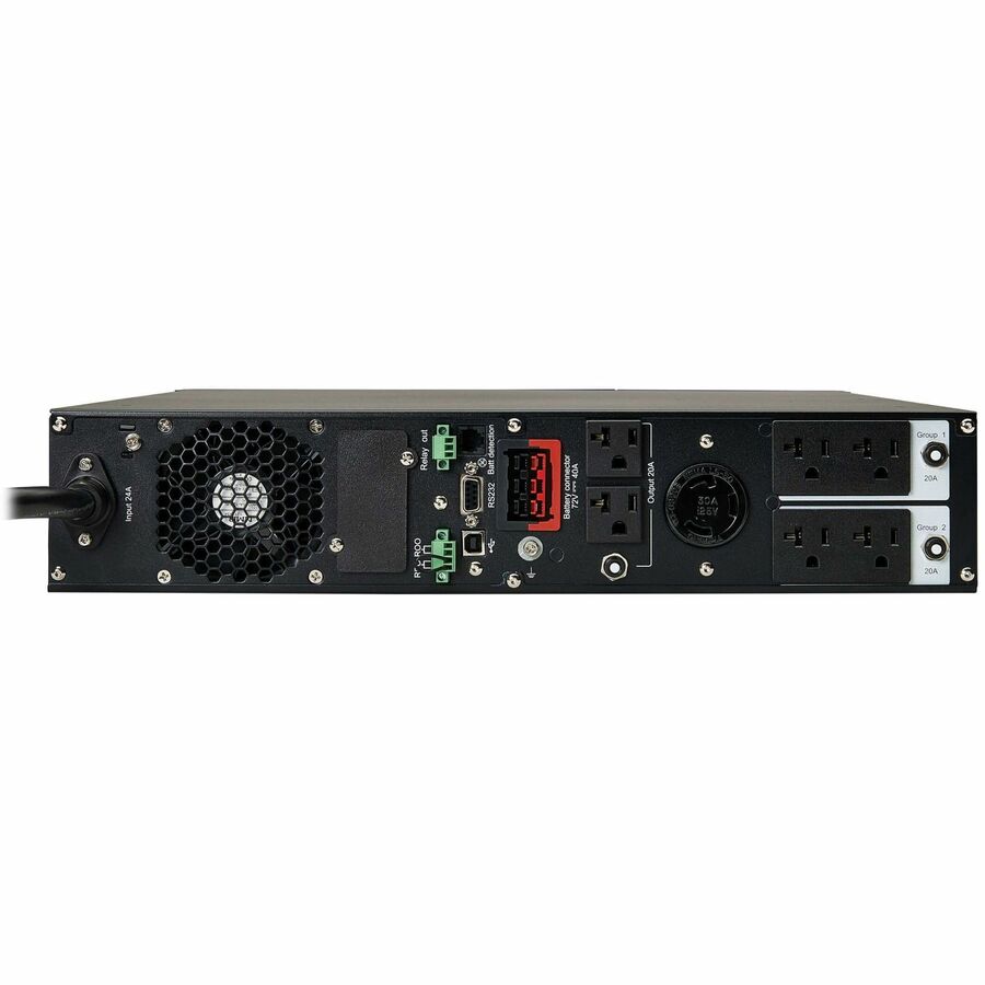 Eaton Tripp Lite Series SmartOnline 3000VA 2700W 120V Double-Conversion Sine Wave UPS - 7 Outlets, Extended Run, Network Card Option, LCD, USB, DB9, 2U Rack/Tower, TAA — SU3000RTXLCD2UTAA