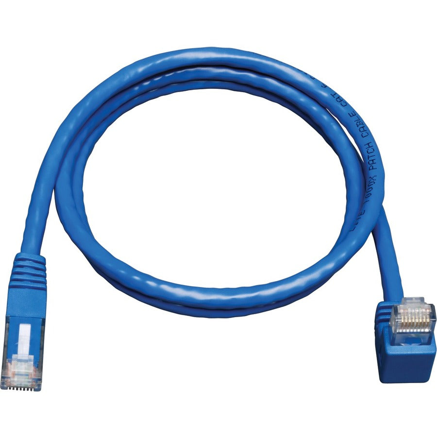 Eaton Tripp Lite Series Down-Angle Cat6 Gigabit Molded UTP Ethernet Cable (RJ45 Right-Angle Down M to RJ45 M), Blue, 5 ft. (1.52 m) — N204-005-BL-DN