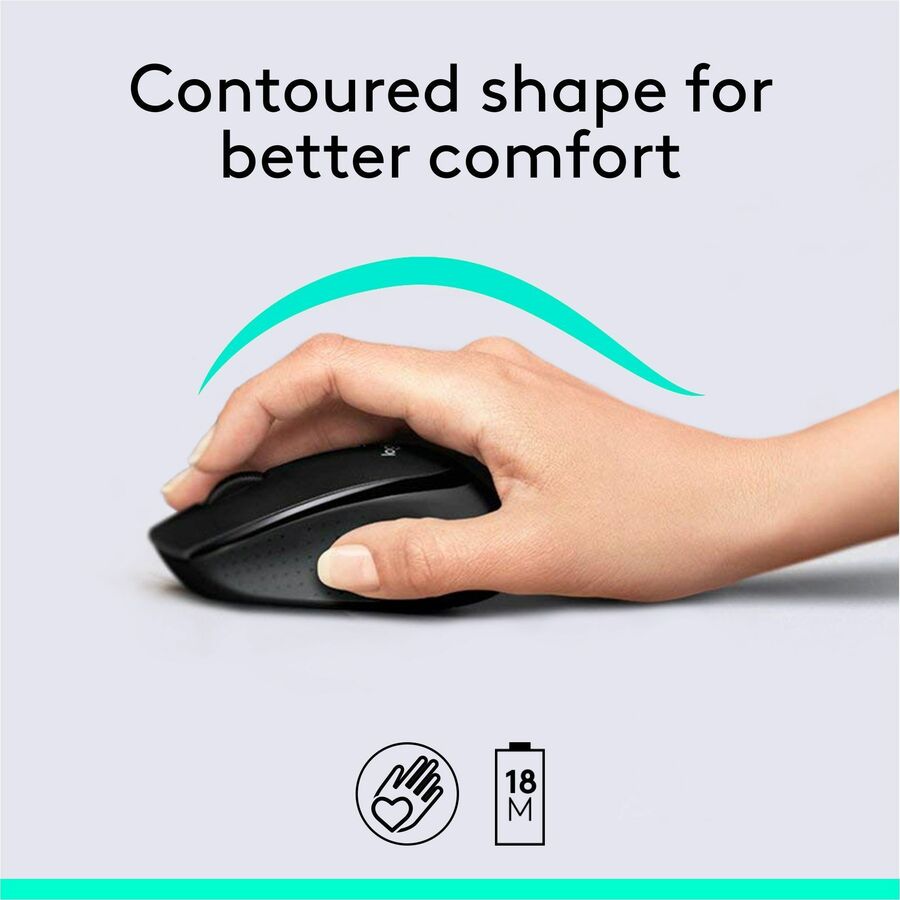 Logitech MK345 Wireless Keyboard and Mouse Combo - Full-Sized Keyboard with Palm Rest, Comfortable Right-Handed Wireless Mouse, 2.4 GHz Wireless USB Receiver — 920-006481