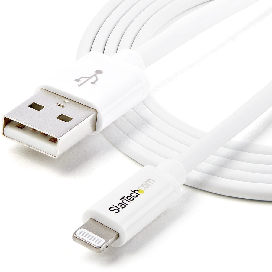 StarTech.com 2m (6ft) Long White Apple�® 8-pin Lightning Connector to USB Cable for iPhone / iPod / iPad — USBLT2MW