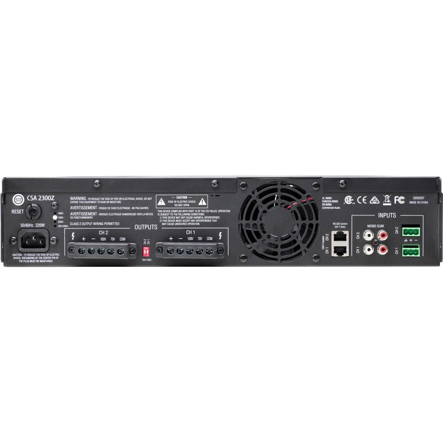 JBL Commercial Commercial 2300Z Amplifier - 600 W RMS - 2 Channel - Black — NCSA2300Z-0-US