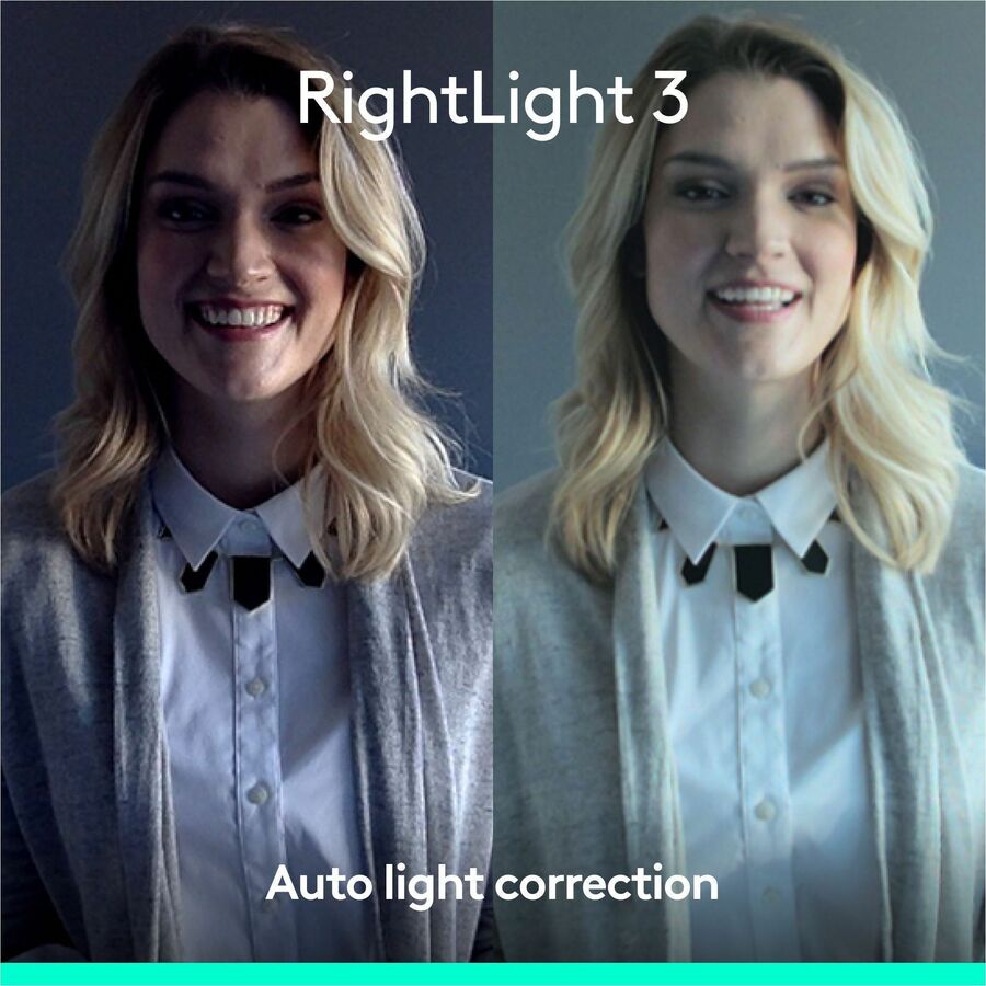 Logitech Brio 4K Webcam for Business, biometrics login with Windows Hello, auto-light correction, noise-canceling, Works with Microsoft Teams, Zoom, Google Meet, PC/Mac — 960-001105