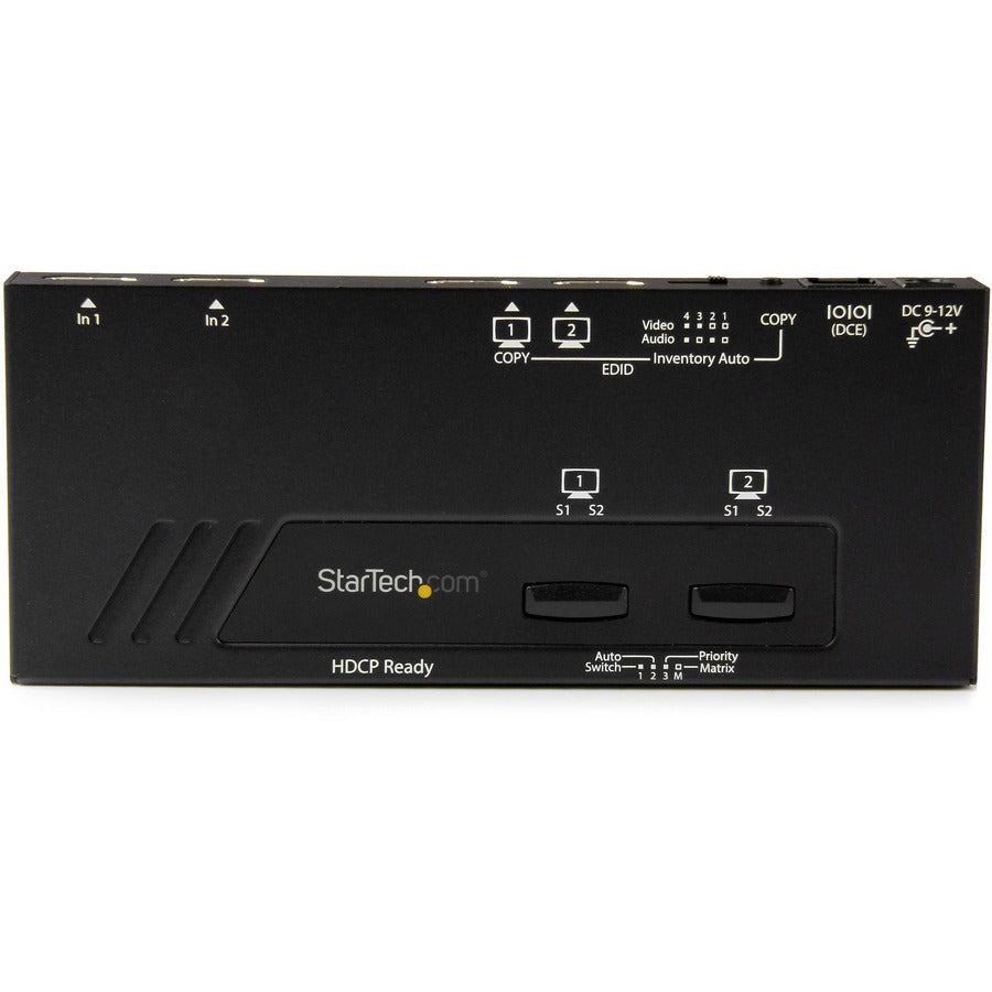 StarTech.com 2x2 HDMI Matrix Switch - 4K with Fast Switching, Auto-Sensing and Serial Control — VS222HD4K