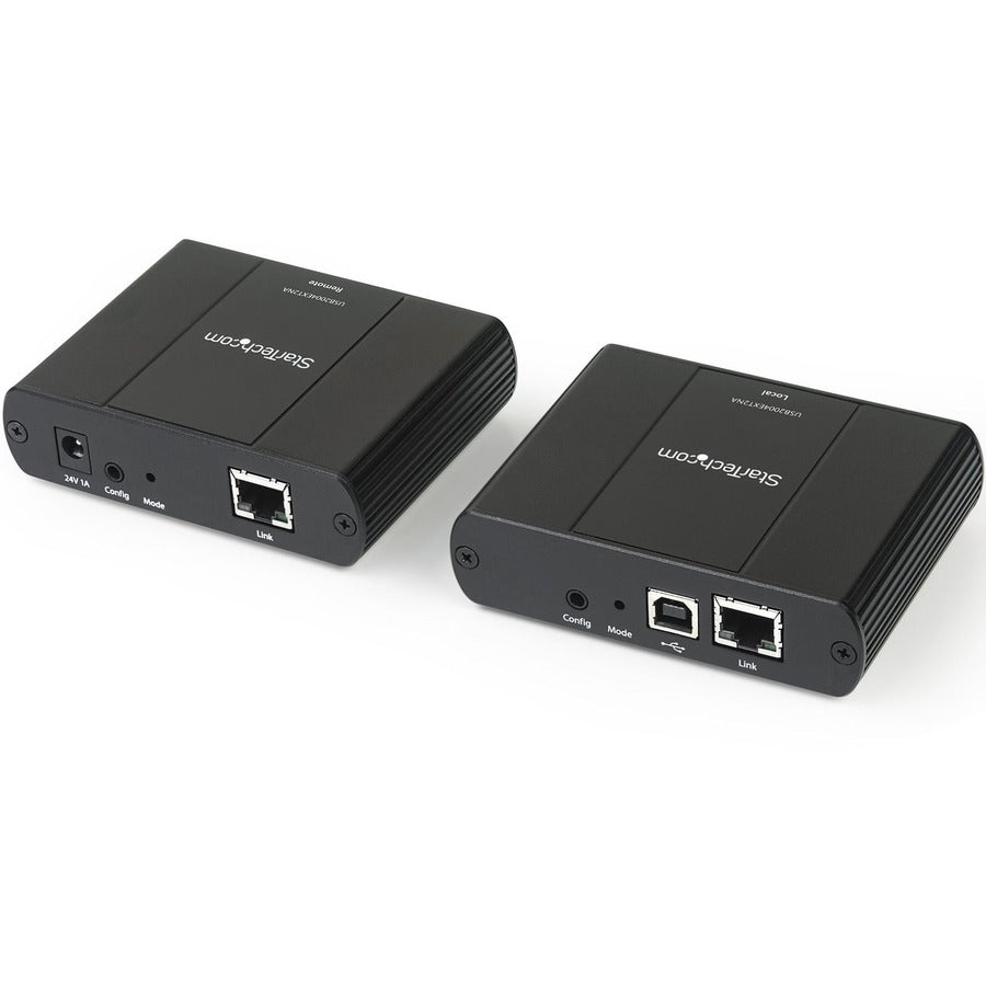 StarTech.com 4 Port USB 2.0 Extender Hub over Cat5e or Cat6 Ethernet Cable - 330ft/100m Metal USB 2.0 Extender Kit - ESD, Powered, 480mbps — USB2004EXT2NA