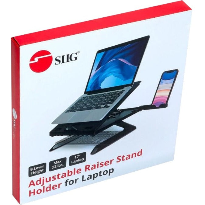 SIIG Adjustable Riser Stand Holder for Laptop up to 17" — CE-MT3911-S1