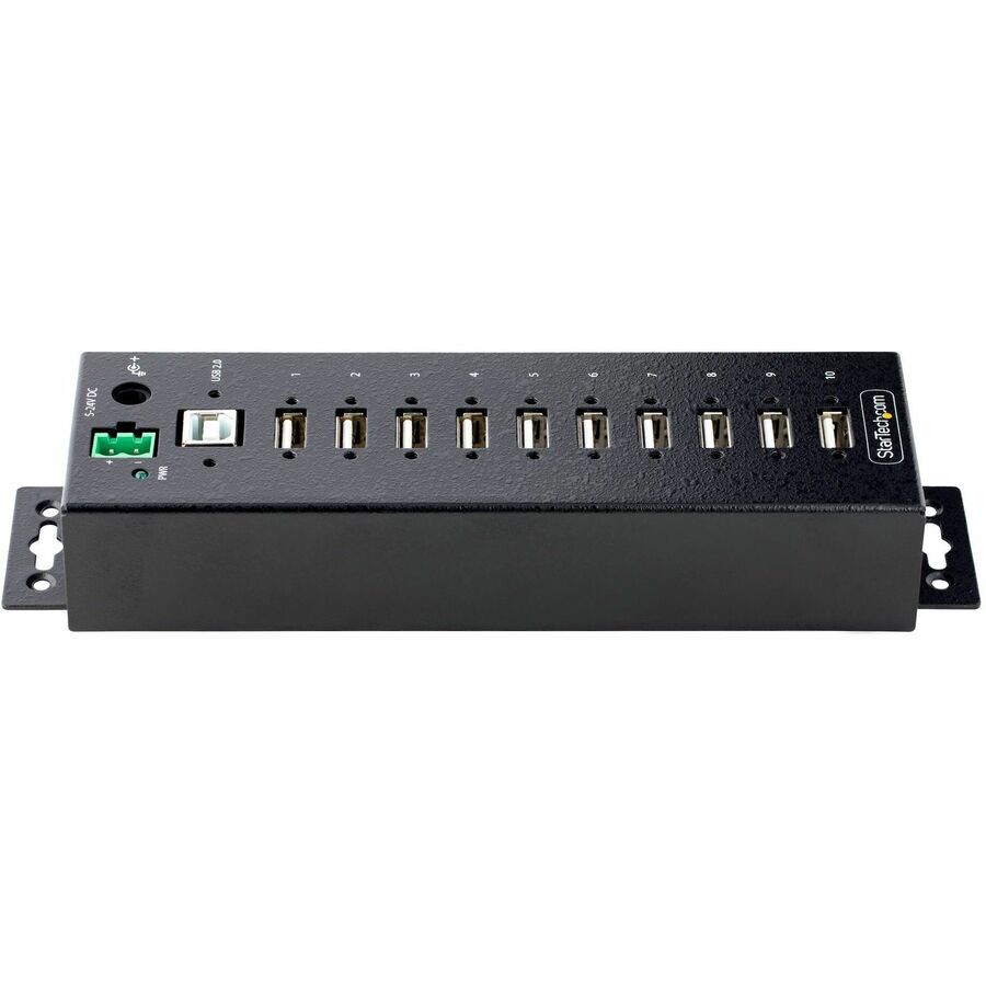 StarTech.com 10-Port Industrial USB 2.0 HUB, Rugged USB Hub w/ESD Level 4 Protection, DIN/Wall/Desk Mountable USB-A Hub, USB Expansion Hub — USB210AIND-USB-A-HUB