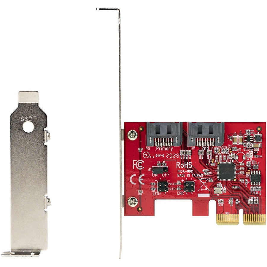 StarTech.com SATA PCIe Card, 2 Port PCIe SATA Expansion Card, 6Gbps SATA, PCI Express to SATA Adapter, SATA RAID, PCIe to SATA Converter — 2P6GR-PCIE-SATA-CARD