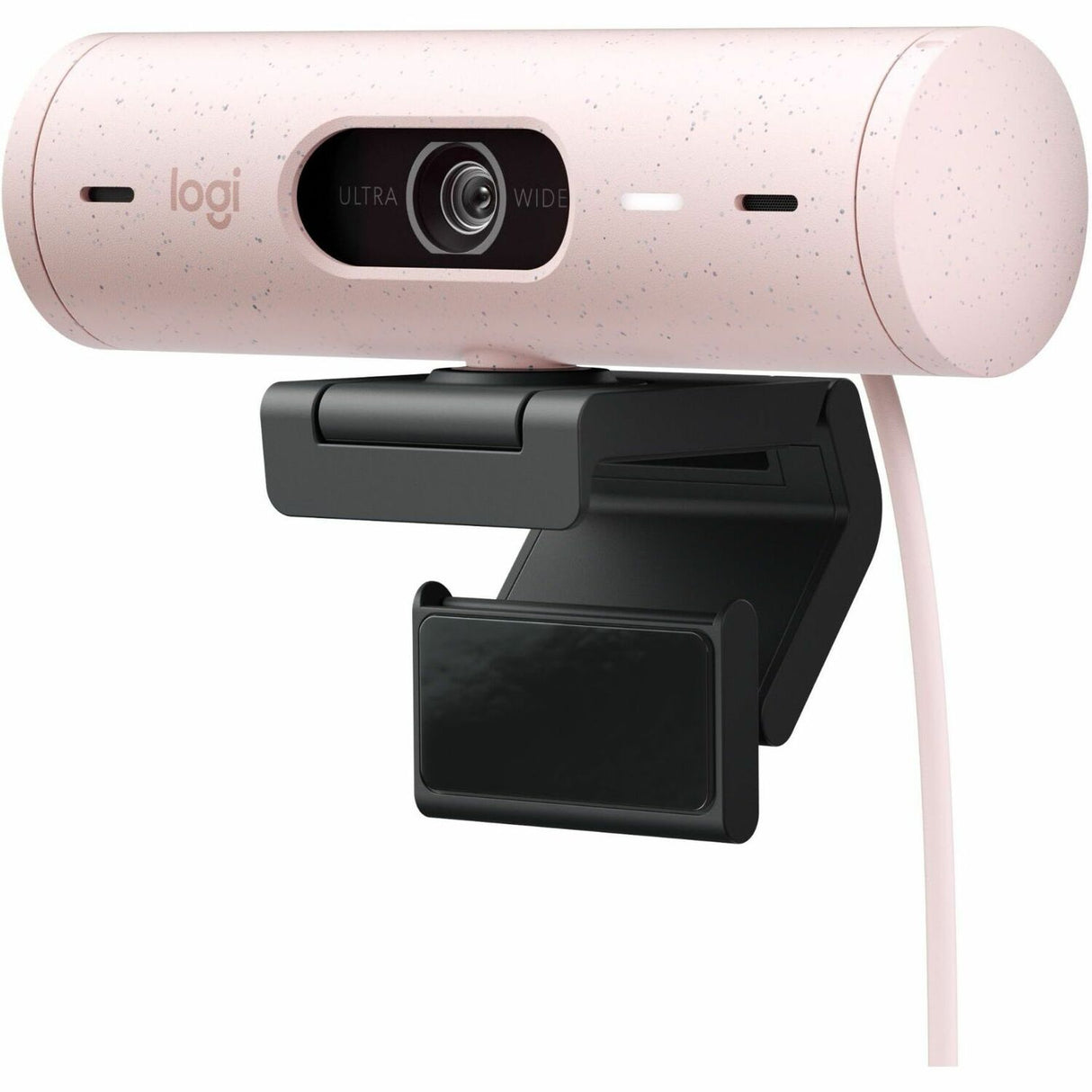 Logitech Brio 500 Full HD webcam, auto framing, noise-reducing mics, privacy shutter, streaming & video calling, Rose — 960-001432