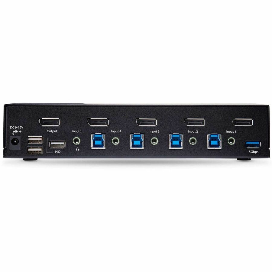 StarTech.com 4-Port DisplayPort 1.4 KVM Switch, 8K 60Hz / 4K 144Hz, 2x USB 3.0 Ports, 4x USB 2.0 Ports, Hotkey Switching, TAA Compliant — D86A2-4-PORT-8K-KVM