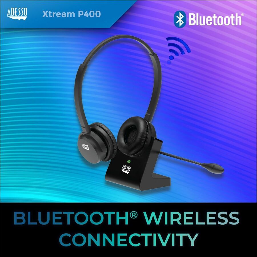 Adesso Xtream P400 Wireless Multimedia Headset with Charging Dock — Xtream-P400