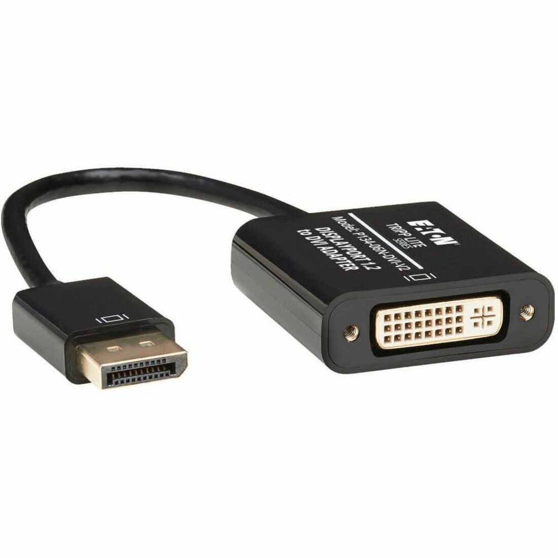 Eaton Tripp Lite Series DisplayPort to DVI Active Adapter Video Converter, DP ver 1.2, (M/F), 6-in. (15.24 cm) — P134-06N-DVI-V2