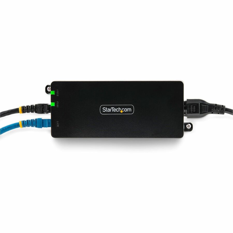 StarTech.com 1-Port 10Gbps Gigabit PoE++ Injector, 90W, 2.5/5/10G Ethernet/10/100/1000M, PoE++ (802.3af/at/bt), Wall Mountable, Unmanaged — AF41XC-POE-INJECTOR