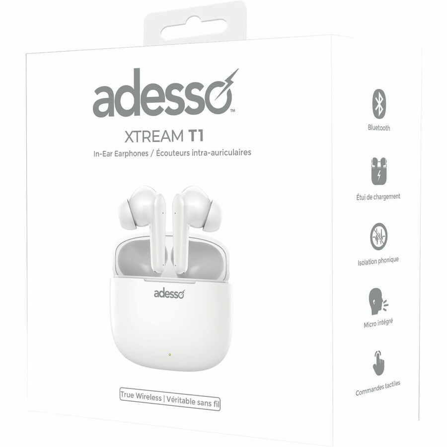 Adesso Xtream T1 Bluetooth Wireless Earbuds and Built-in Microphone — Xtream T1