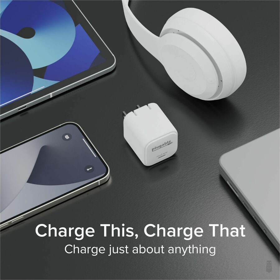 Plugable 30W USB-C GaN Charger - MagSafe-Compatible, Fast Charging for iPhone, iPad, Galaxy & USB-C Devices — PS-30C1W