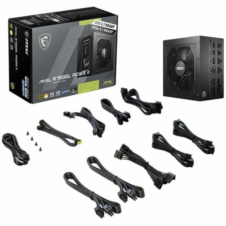 MSI MAG 750W Power Supply — MAGA750GLPCIE5II