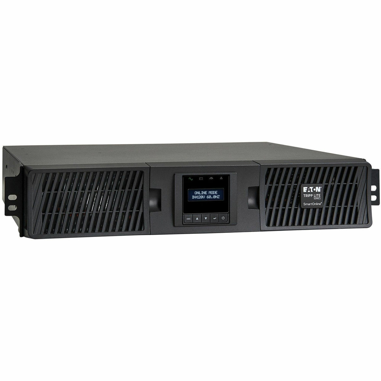 Eaton Tripp Lite Series SmartOnline 2000VA 1800W 120V Double-Conversion Sine Wave UPS - 7 Outlets, Extended Run, Network Card Option, LCD, USB, DB9, 2U Rack/Tower, TAA — SU2200RTXLCD2UTAA