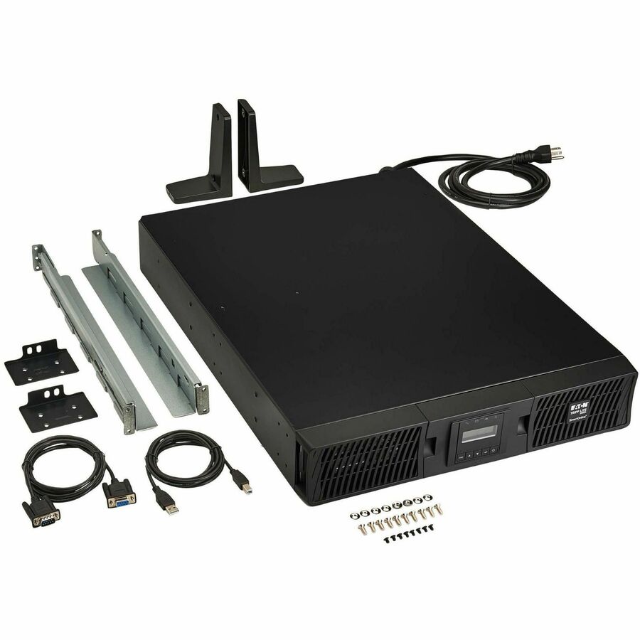 Eaton Tripp Lite Series SmartOnline 2000VA 1800W 120V Double-Conversion Sine Wave UPS - 7 Outlets, Extended Run, Network Card Option, LCD, USB, DB9, 2U Rack/Tower, TAA — SU2200RTXLCD2UTAA
