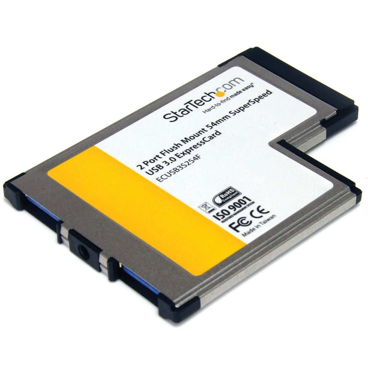 StarTech.com 2 Port Flush Mount ExpressCard 54mm SuperSpeed USB 3.0 Card Adapter with UASP Support - 5Gbps — ECUSB3S254F
