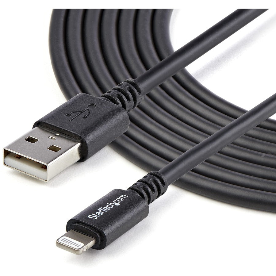 StarTech.com 3m (10ft) Long Black Apple�® 8-pin Lightning Connector to USB Cable for iPhone / iPod / iPad — USBLT3MB