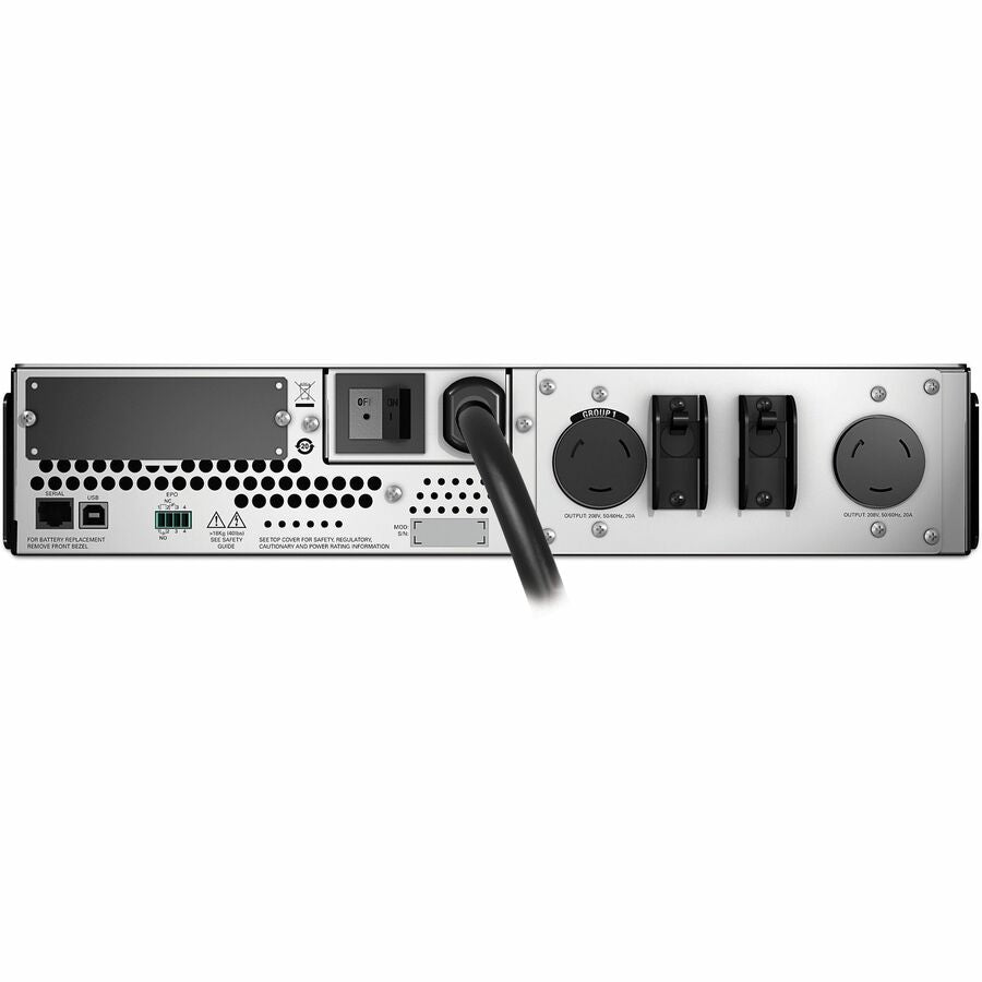 APC Smart-UPS, Line Interactive, 3kVA, Rackmount 2U, 208V, 2x NEMA L6-20R outlets, SmartSlot, AVR, LCD — SMT3000RMT2U