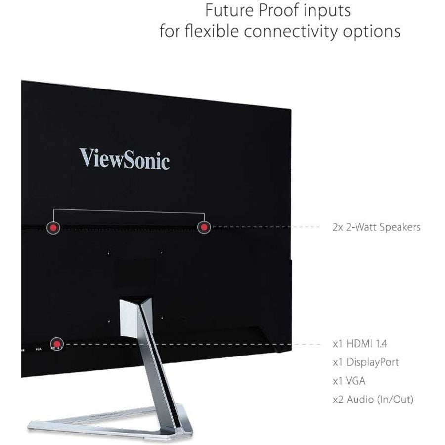 ViewSonic VX3276-MHD 32 Inch 1080p Widescreen IPS Monitor with Ultra-Thin Bezels, Screen Split Capability HDMI and DisplayPort — VX3276-MHD