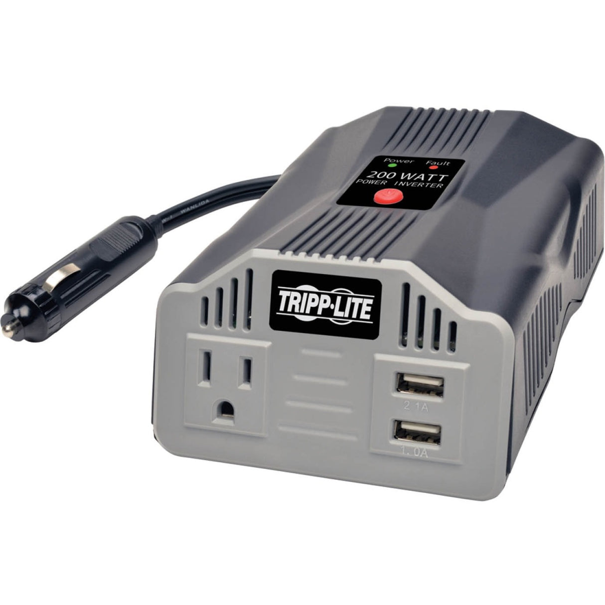 Eaton Tripp Lite Series 200W PowerVerter Ultra-Compact Car Inverter with Outlet and 2 USB Charging Ports — PV200USB
