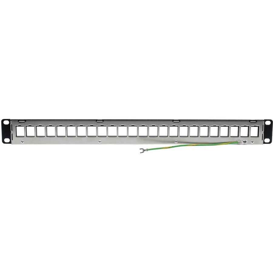 Eaton Tripp Lite Series 24-Port 1U Rack-Mount Shielded Blank Keystone/Multimedia Patch Panel, RJ45 Ethernet, USB, HDMI, Cat5e/6 — N062-024-KJ-SH
