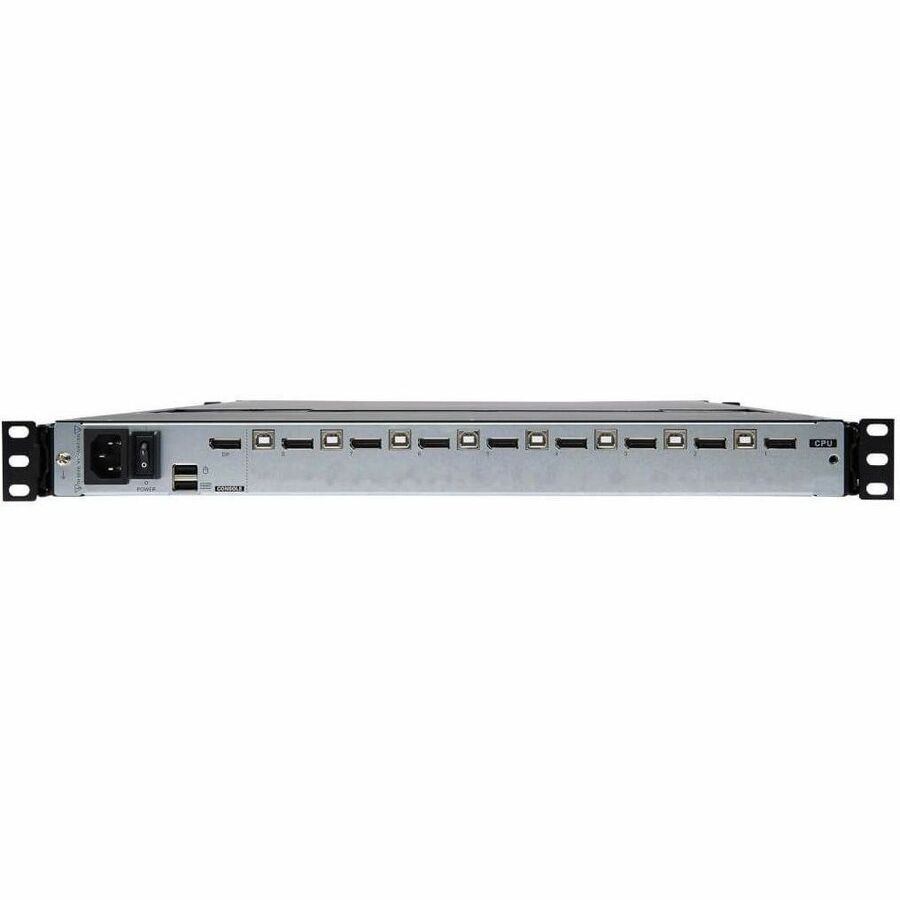 Eaton Tripp Lite Series NetDirector 8-Port DisplayPort KVM Switch Console with 17 in. LCD, IP Remote Access, Dual Rail, 1U Rack-Mount, TAA — B030-DP08-17DIP