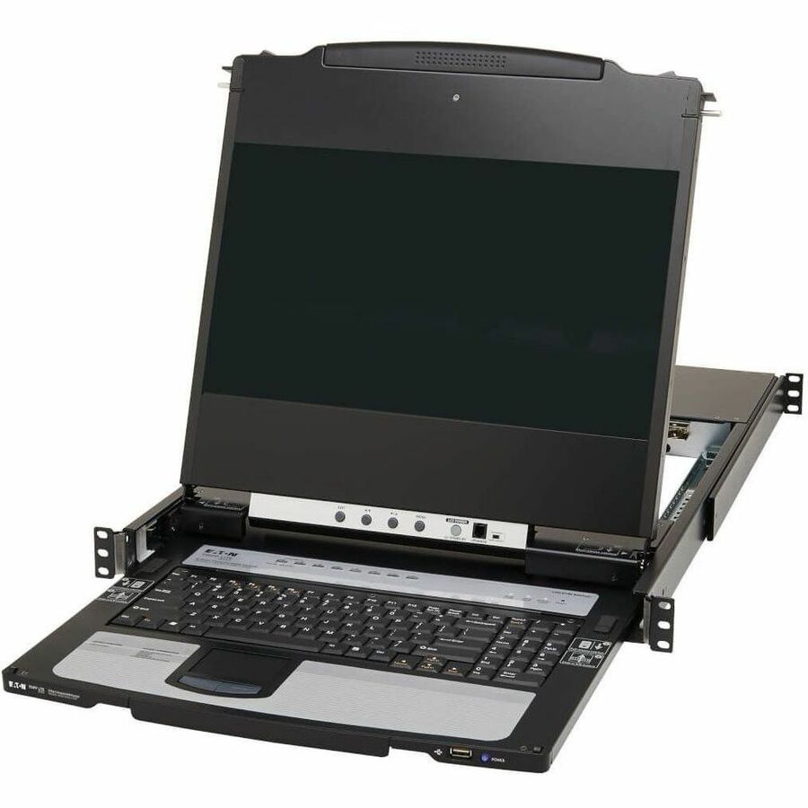 Eaton Tripp Lite Series NetDirector 8-Port DisplayPort KVM Switch Console with 17 in. LCD, IP Remote Access, Dual Rail, 1U Rack-Mount, TAA — B030-DP08-17DIP