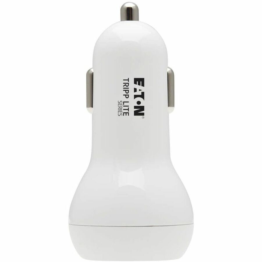 Eaton Tripp Lite Series Dual-Port USB Car Charger - 30W PD Charging, USB-C (18W) & USB-A (12W), USB-C to Lightning Cable, White — U280-C02-30W-K
