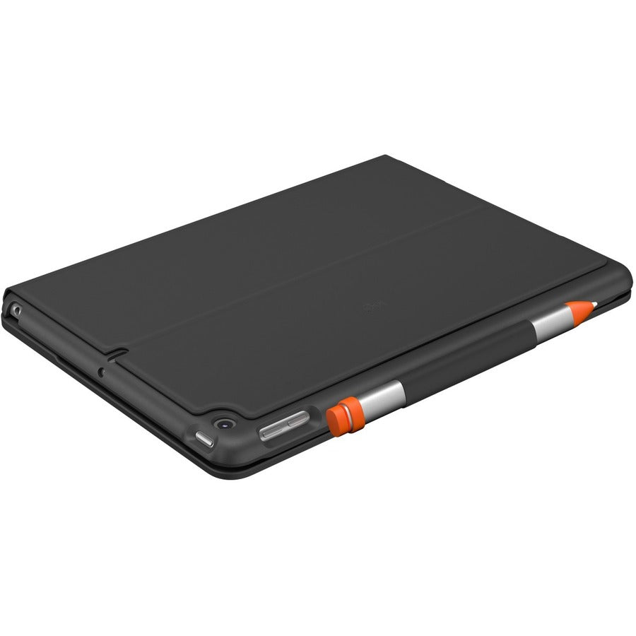 Logitech Slim Folio Keyboard/Cover Case (Folio) iPad (7th Generation), iPad (8th Generation), iPad (9th Generation) Tablet - Graphite — 920-009473