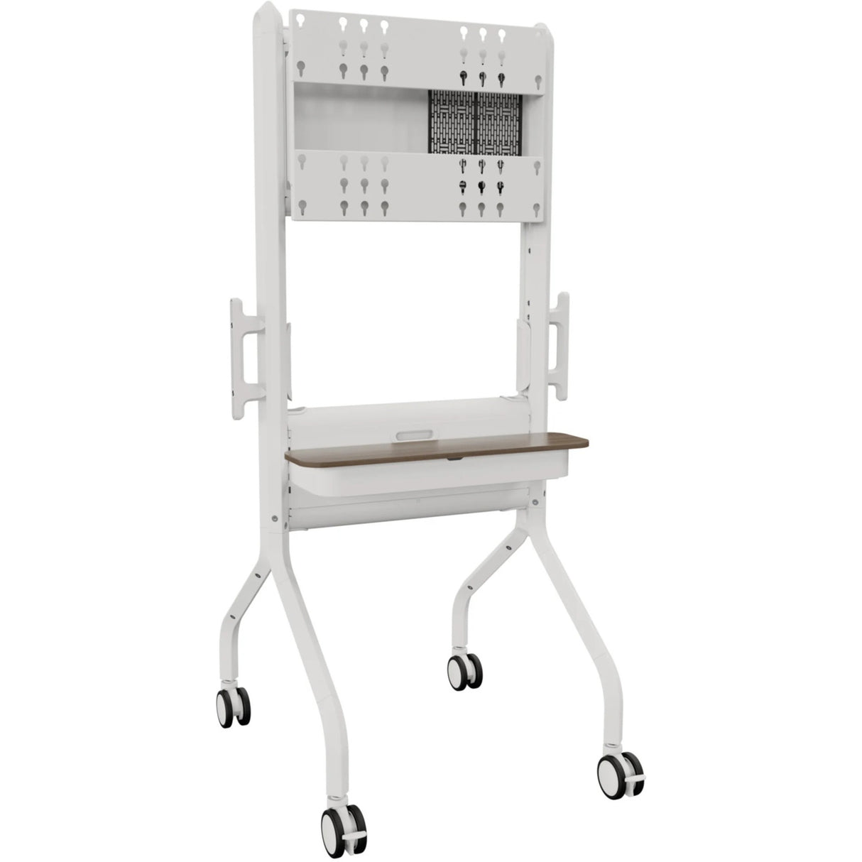 Chief Voyager Manual height Adjustable AV Mobile Cart - For 50-85 Inch Displays - Mobile TV Cart - White — LSCUW