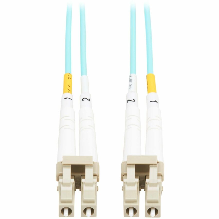 Eaton Tripp Lite Series 10Gb Duplex Multimode 50/125 OM3 OFNP Fiber Patch Cable (LC/LC) - Aqua, 1 m (3.3 ft.), TAA — N820-01M-TAA