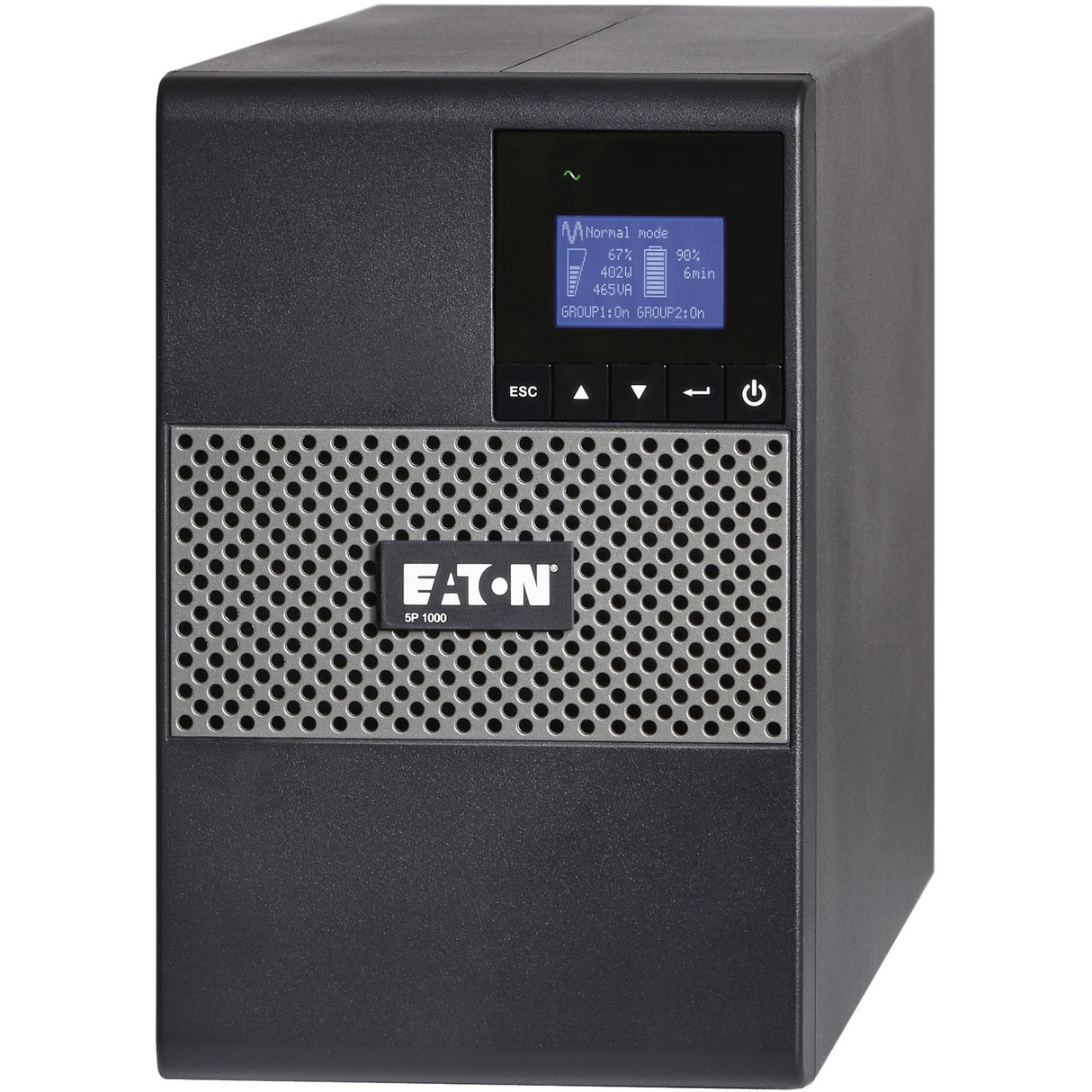 Eaton 5P 1000VA 770W 120V Line-Interactive UPS, 5-15P, 8x 5-15R Outlets, True Sine Wave, Cybersecure Network Card Option, Tower — 5P1000