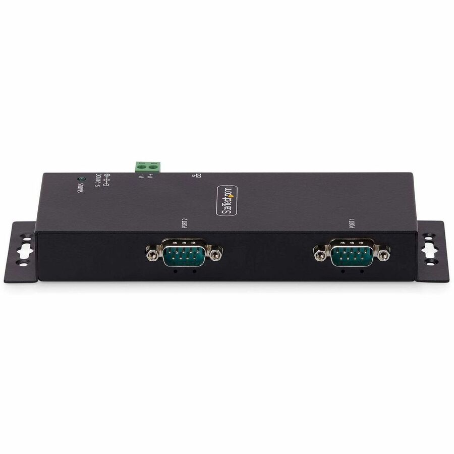 StarTech.com 2-Port Serial to Ethernet Adapter, IP Serial Device Server For Remote RS232 Devices, Wall/DIN Rail Mount, LAN To DB9 Converter — I23-SERIAL-ETHERNET