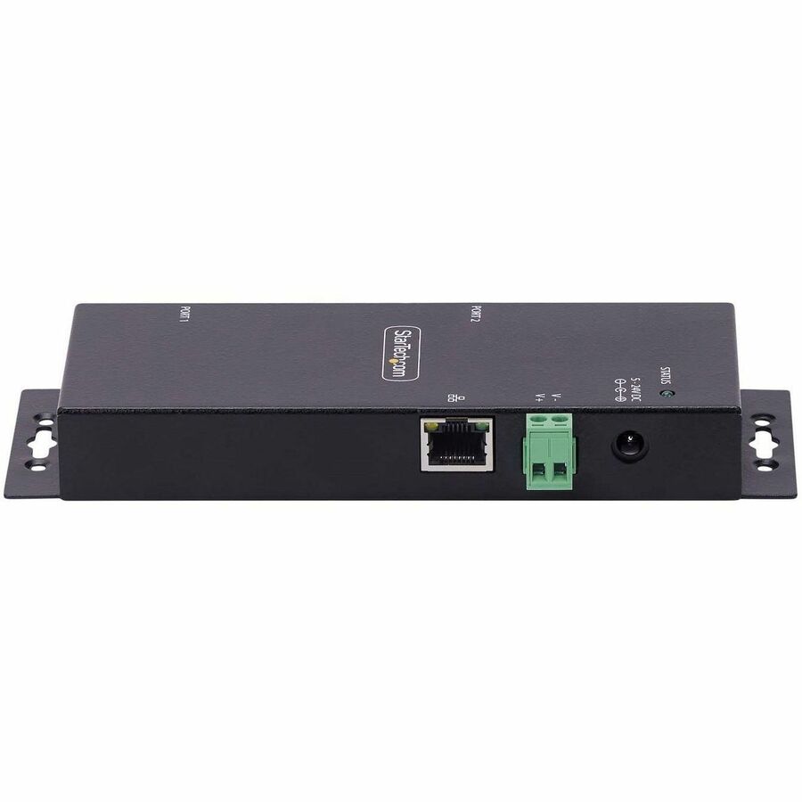 StarTech.com 2-Port Serial to Ethernet Adapter, IP Serial Device Server For Remote RS232 Devices, Wall/DIN Rail Mount, LAN To DB9 Converter — I23-SERIAL-ETHERNET