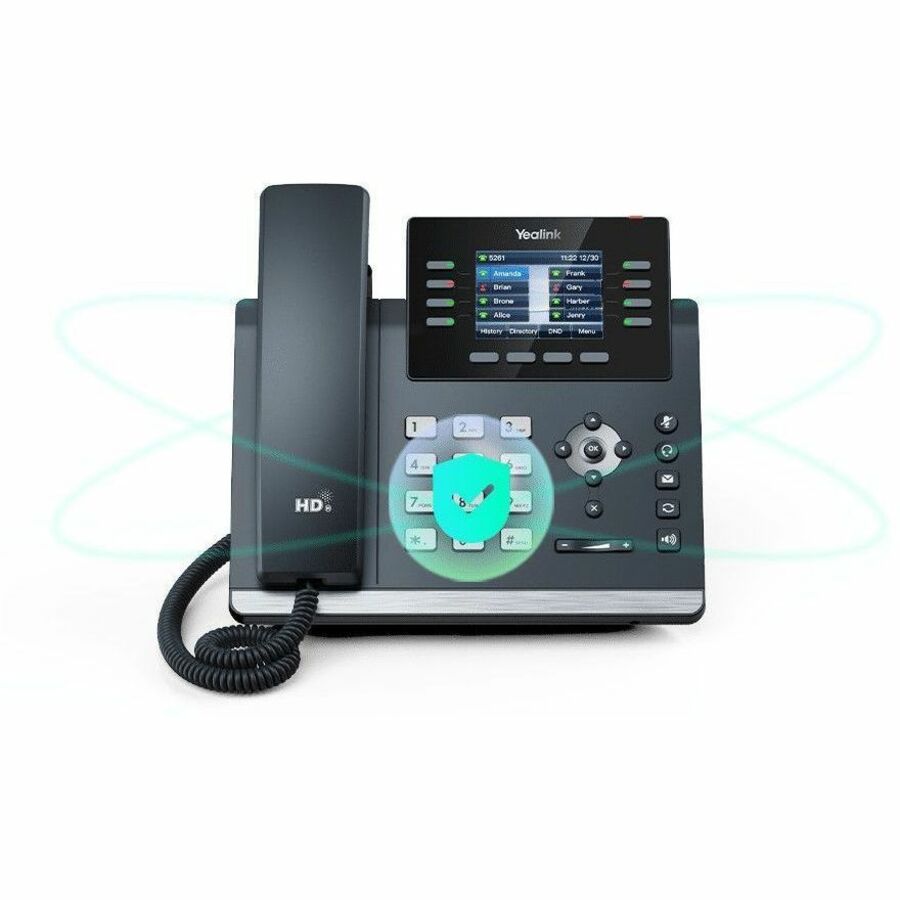 Yealink SIP-T44W IP Phone - Corded - Corded/Cordless - Bluetooth, Wi-Fi - Wall Mountable, Desktop - Classic Gray — 1301213