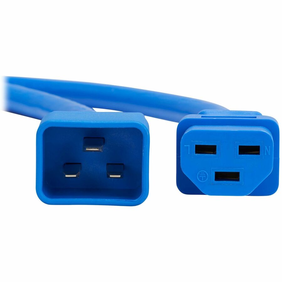 Eaton Tripp Lite Series Power Cord, C20 to C21 - Heavy-Duty, 20A, 250V, 12 AWG, 2.5 ft. (0.76 m), Blue — P035-2P5-ABL