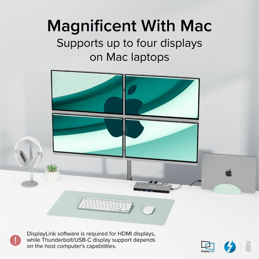 Plugable Thunderbolt 4 Dock for Quad Monitors 100W, Thunderbolt Docking Station — TBT-6950PD