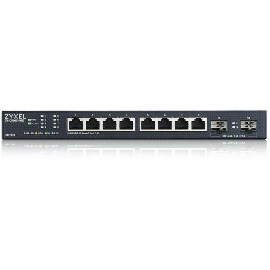 ZYXEL XMG1915-10E 8-Port 2.5G Multi-Gigabit Smart Nebula Cloud Managed Switch (Compact Design) with 2 10G SFP+ Uplinks | Fanless — XMG1915-10E