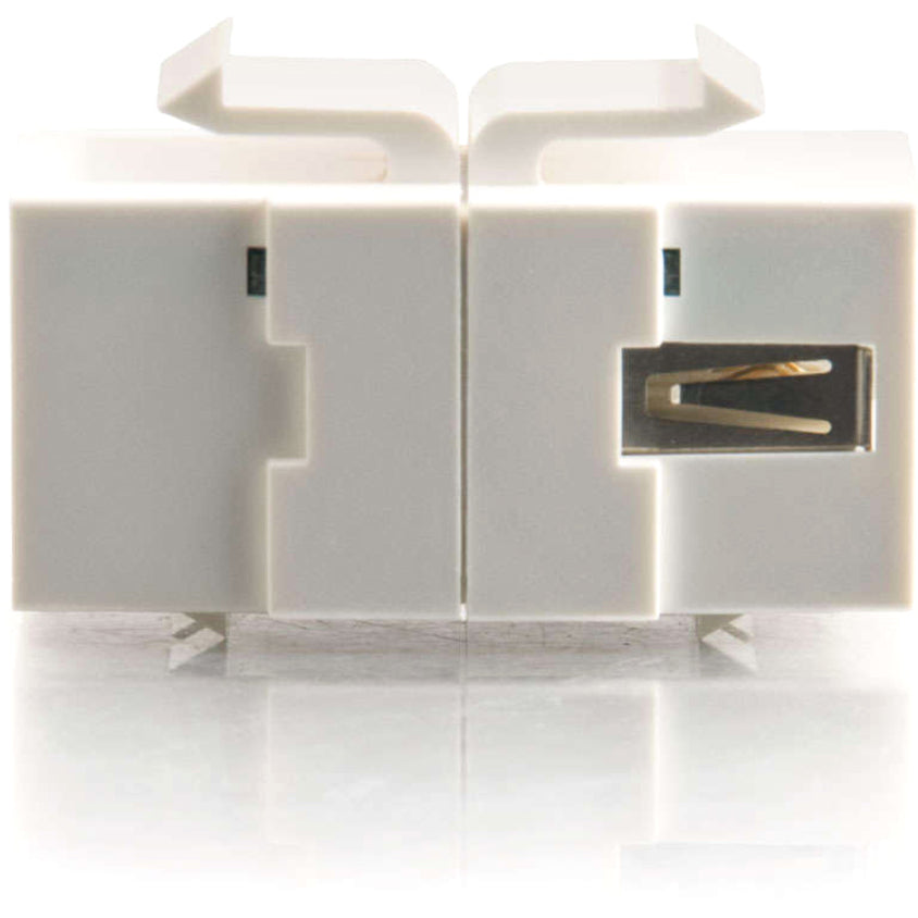 C2G Snap-In USB A/B Female Keystone Insert Module - White — 28751